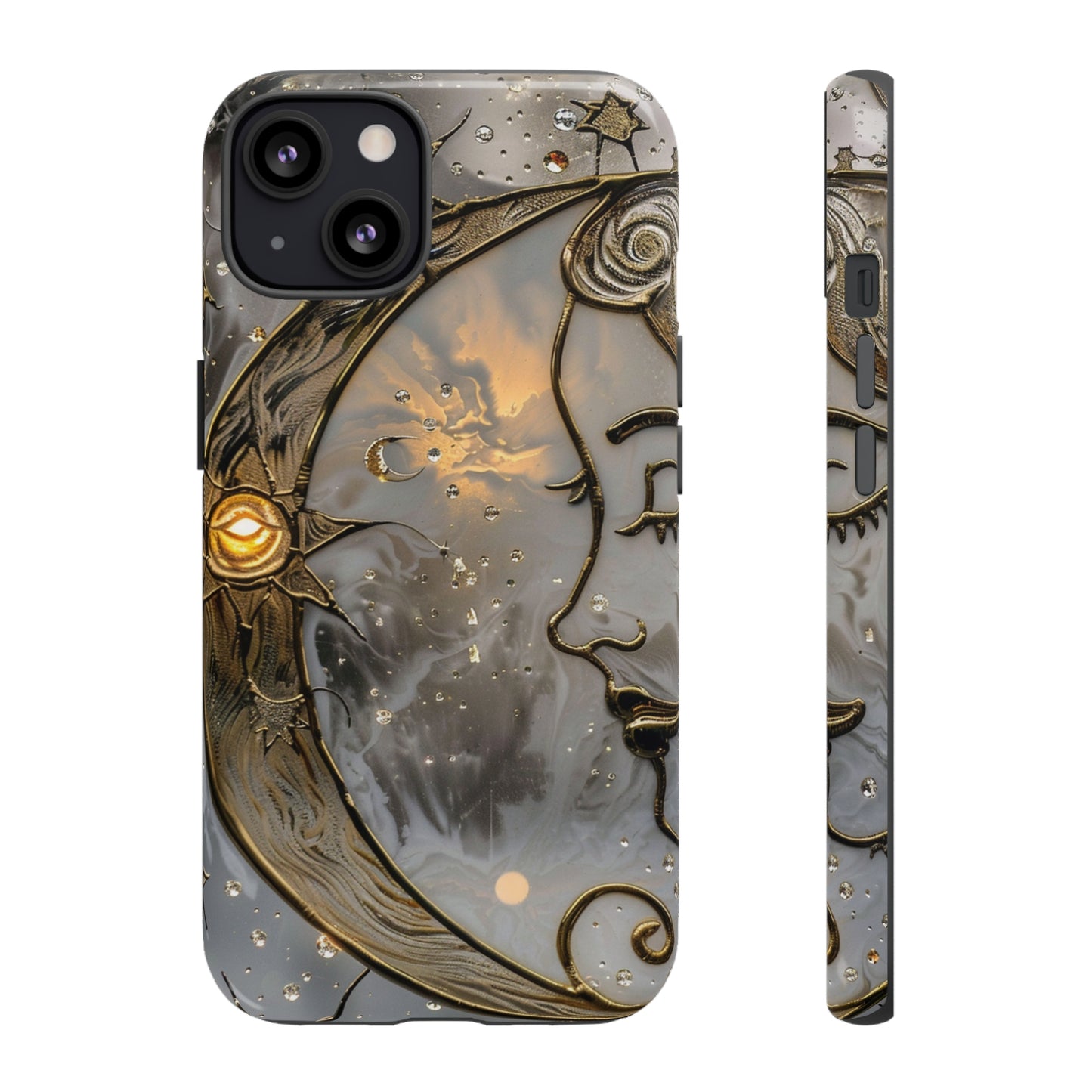 Moon Stars Stained Glass Starry Night Phone Case