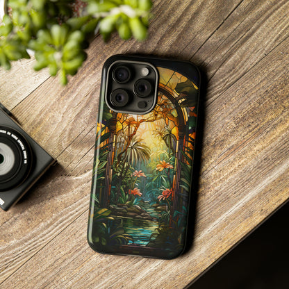 Stained Glass Phone Case Floral Aesthetic Art Nouveau Style