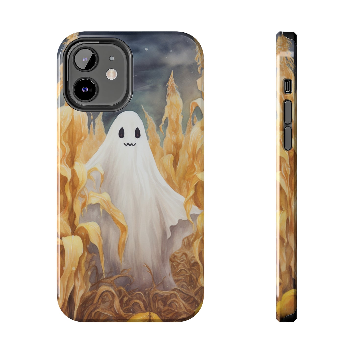 Ghost of Halloween Fall Pumpkins iPhone Case | Embrace the Spooky Autumn Vibes