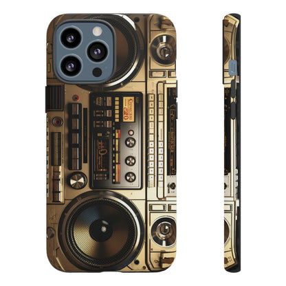 Urban Beats: Boombox Hip Hop Music Pixel Phone Case | Retro Rhythms for iPhone 15 Models