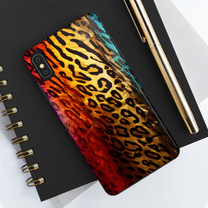 Kaleidoscopic Wild: Psychedelic Rainbow Leopard Print | Dazzling iPhone Case