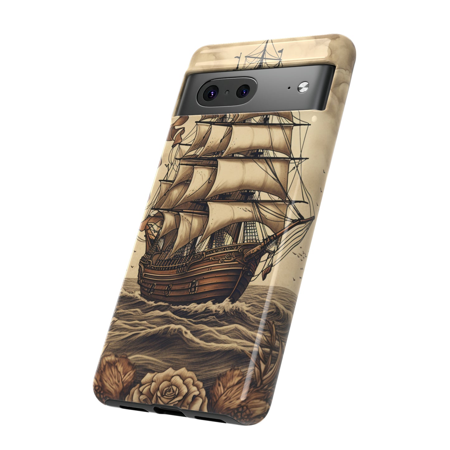 Vintage Tattoo Style Pirate Ship Phone Case