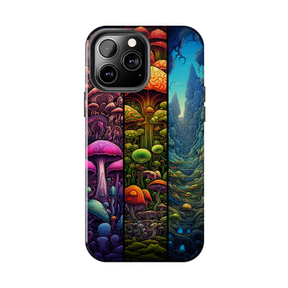 Life is just a fantasy, Mushroom, Flower Stained Glass iPhone Case | Psychedelic Natural Beauty