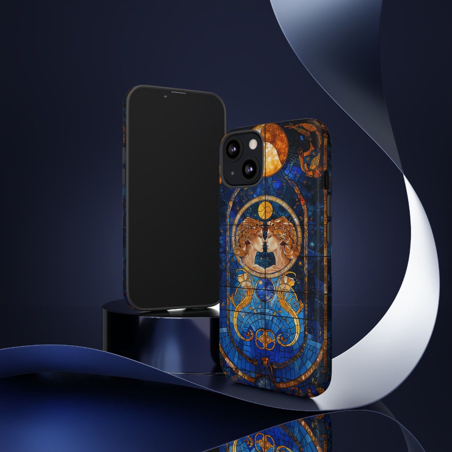 Gemini Astrology Stained Glass Phone Case