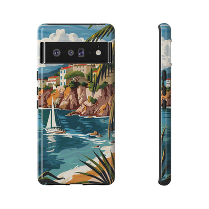 Midcentury French Riviera Sailboat Painting Phone Case