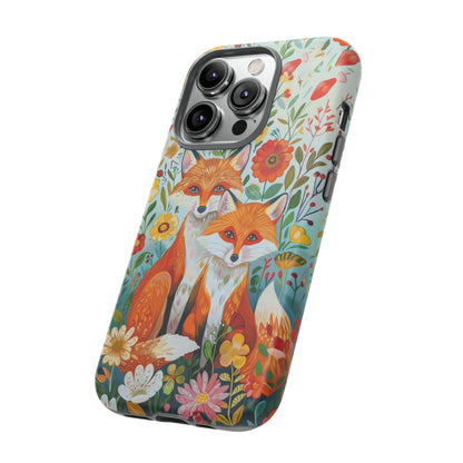 Foxes in the Floral Garden Phone Case