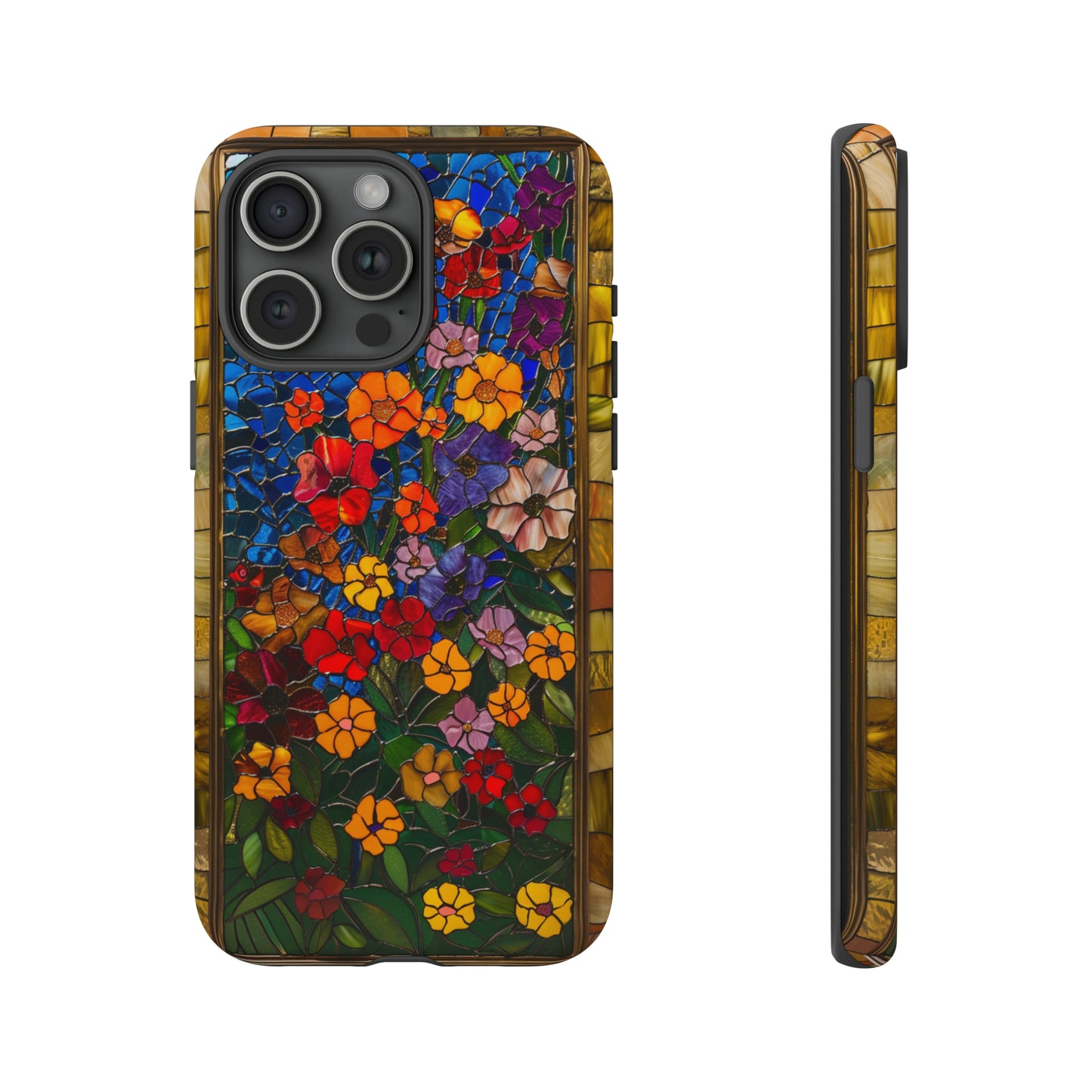 Gustav Klimt Style Flower Garden Painting Phone Case for iPhone 15, 14, Pro Max, 13, 12 & Samsung Galaxy S23, S22, S21, Google Pixel