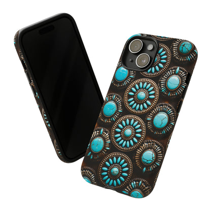 Vintage Navajo Native American Turquoise Concho Phone Case