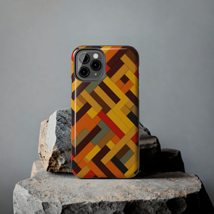 iPhone Tough Case: Intricate & Durable - The Weave Geometric Art Pattern