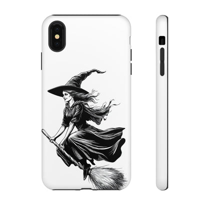 Vintage Halloween Witch on a Broom Spooky Phone Cover