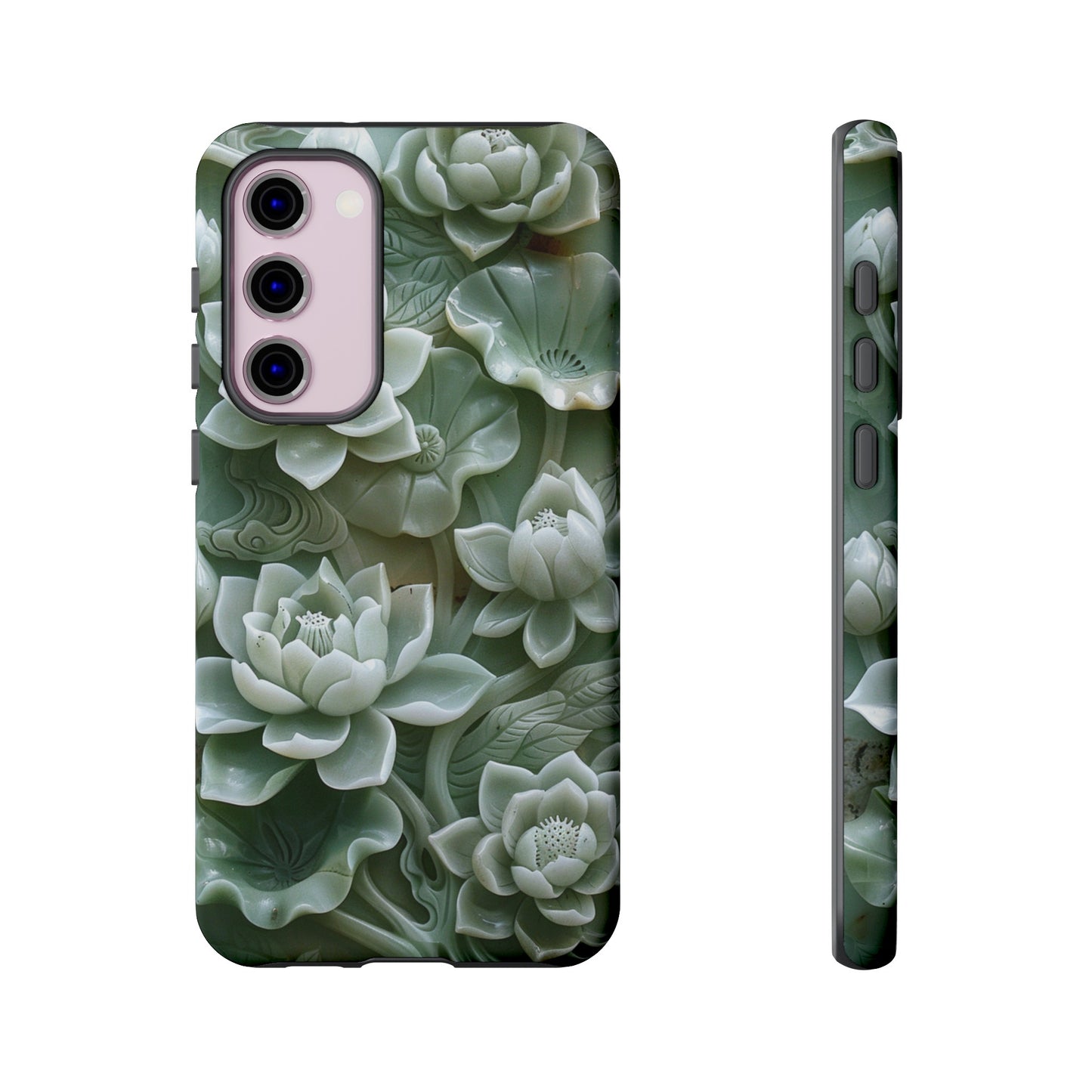 Green Jade Lotus Floral Art Phone Case