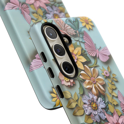 Pastel Pink Butterflies and Flowers iPhone Case