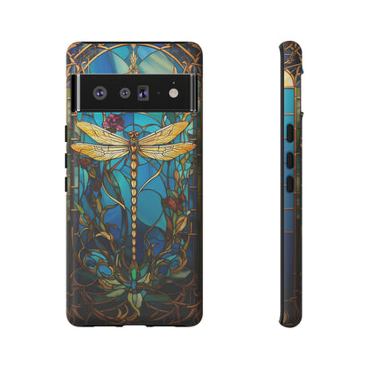 Vintage Art Nouveau Stained Glass Dragonfly Phone Case