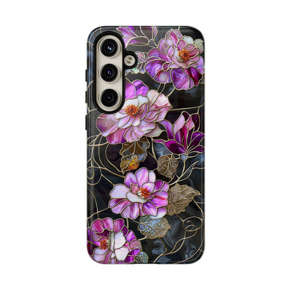 Magenta Color Floral Stained Glass Phone Case