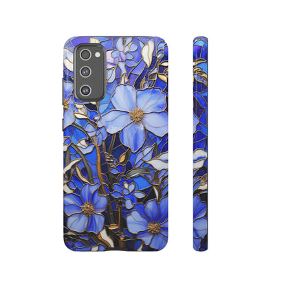 Periwinkle Stained Glass with Gold Inlay Phone Case for iPhone 15, 14, Pro Max, 13, 12 & Samsung Galaxy S23, S22, S21, Google Pixel
