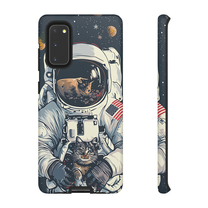 The Astronaut and the Cosmic Cat Phone Case