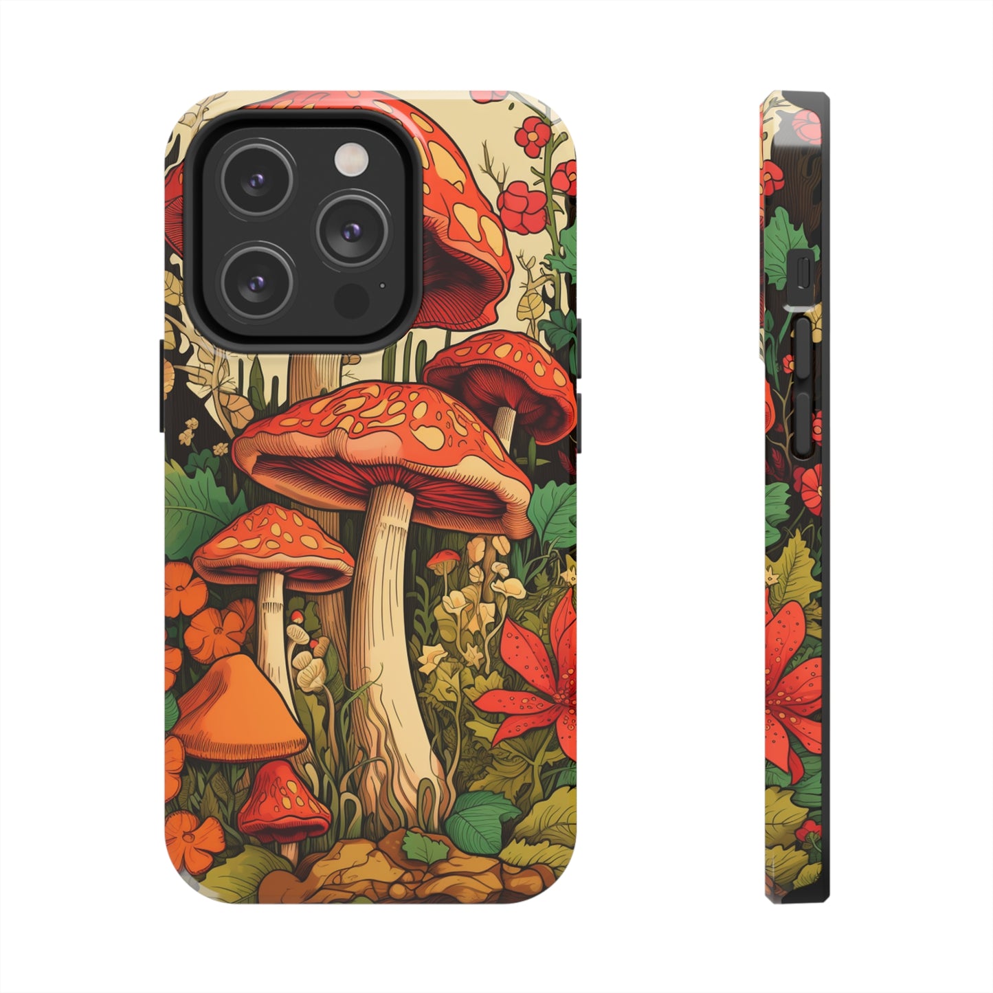 Psychedelic Retro Mushrooms: Dive Deep into Nostalgic Vibes | iPhone Case