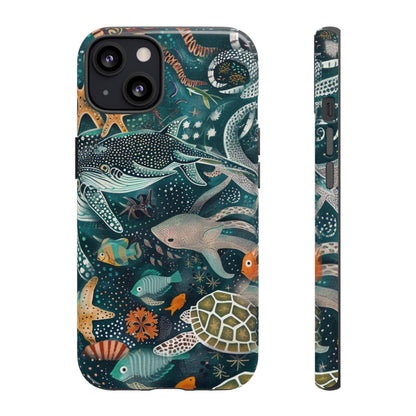 Undersea World Shark, Turtle, Manta Ray Phone Case