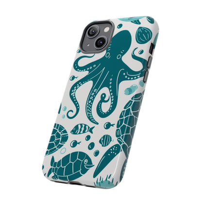 Undersea World Octopus, Turtle, Manta Ray Phone Case