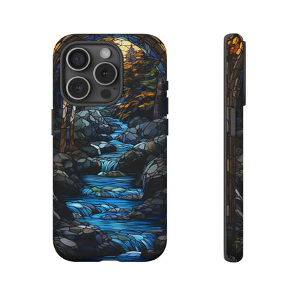 Stained Glass Stone Bridge and River Art Phone Case