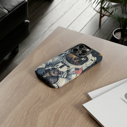 The Astronaut and the Cosmic Cat Phone Case