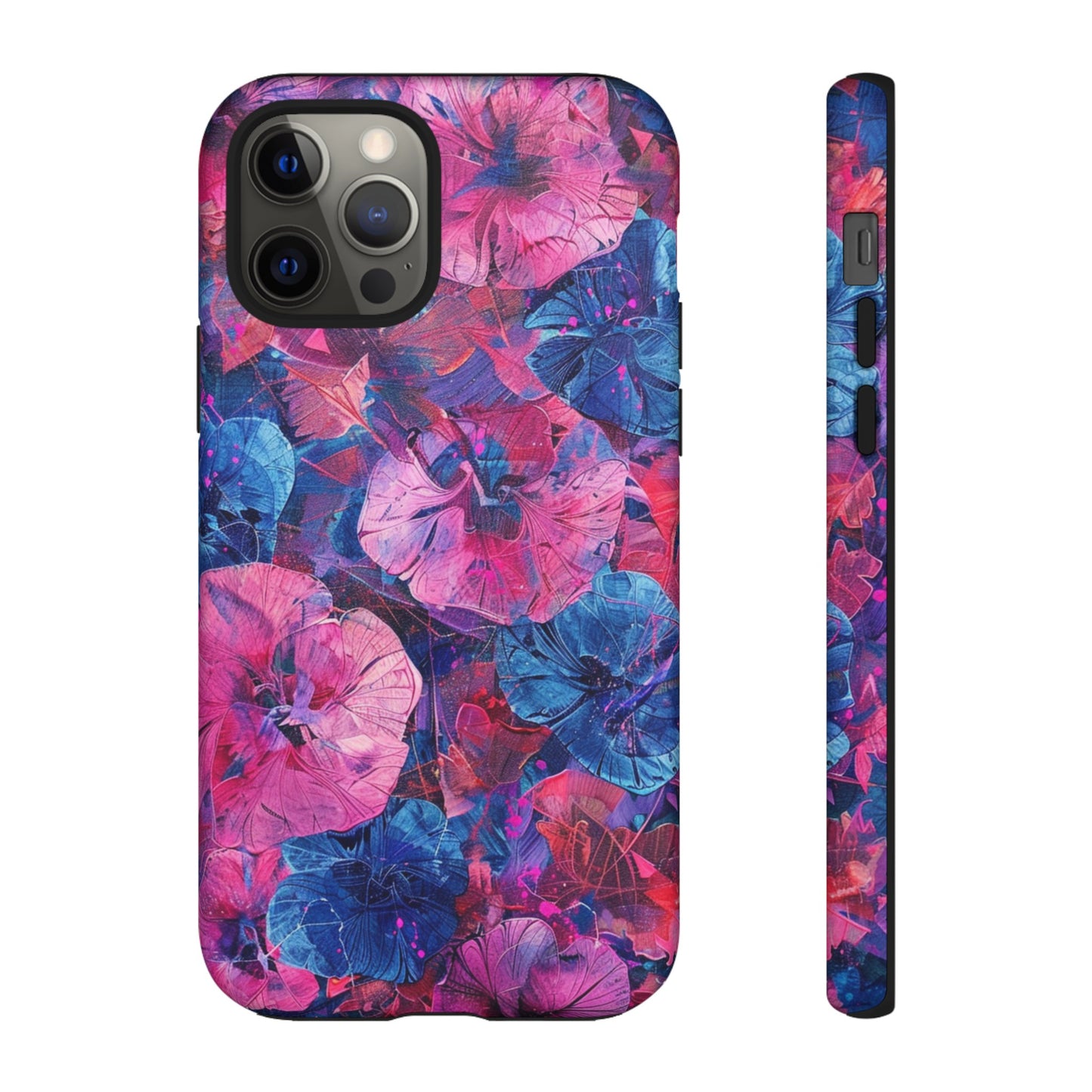 Magenta and Blue Color Floral Explosion Phone Case