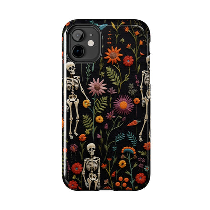 Skeletons in the garden Halloween Embroidery Phone Case