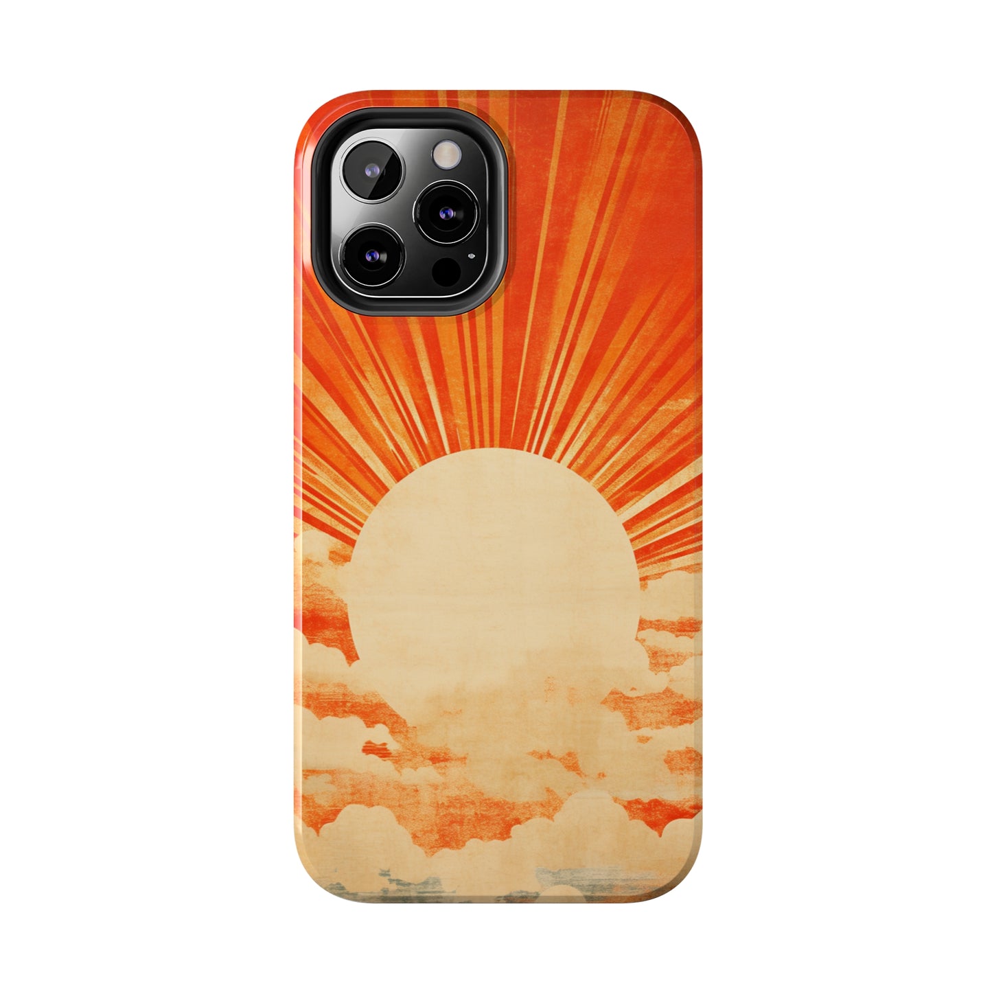 Retro Abstract Sunburst iPhone Case | Embrace the Nostalgic Charm of Artistic Rays