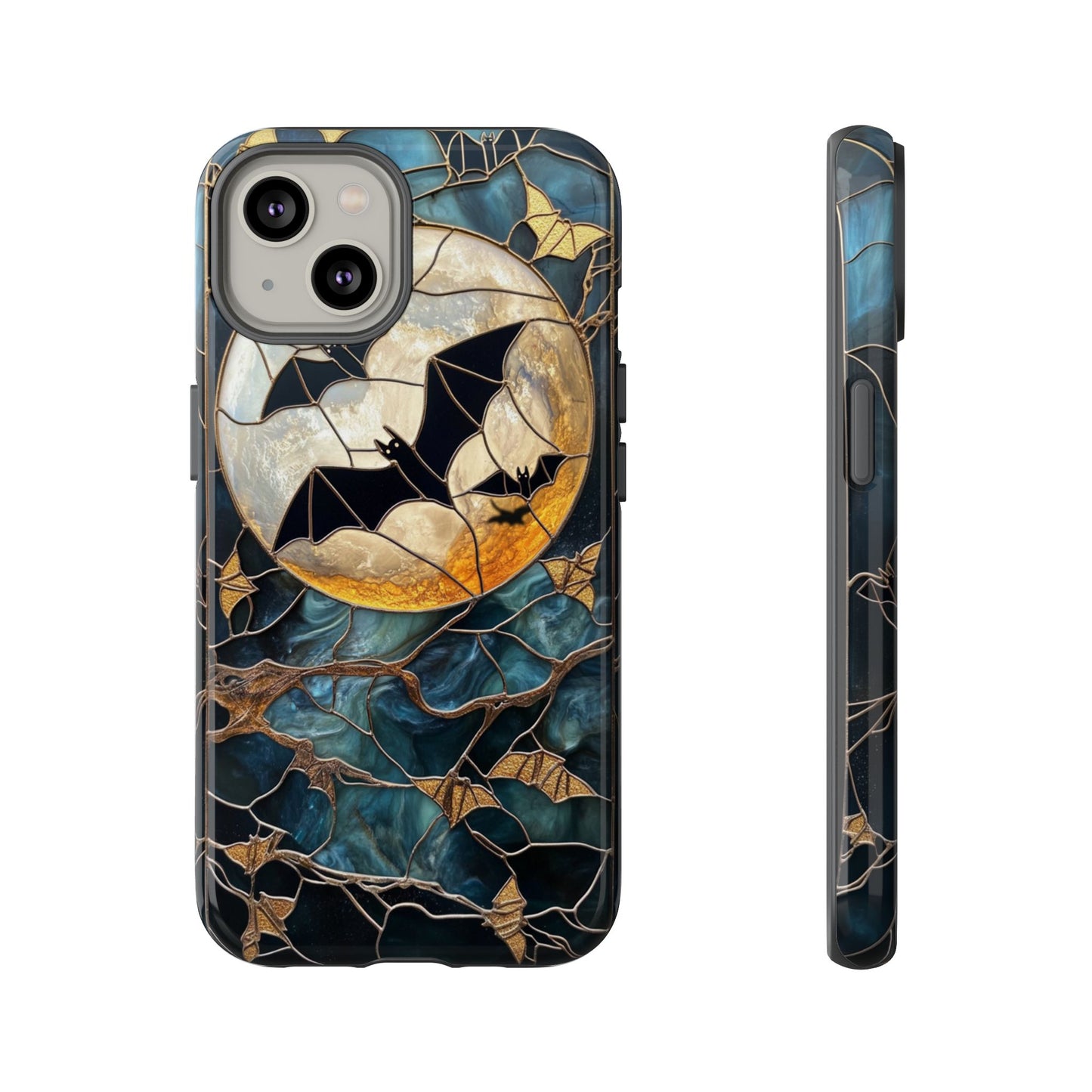 Stained glass spooky moon phone cover for Samsung Galaxy S24