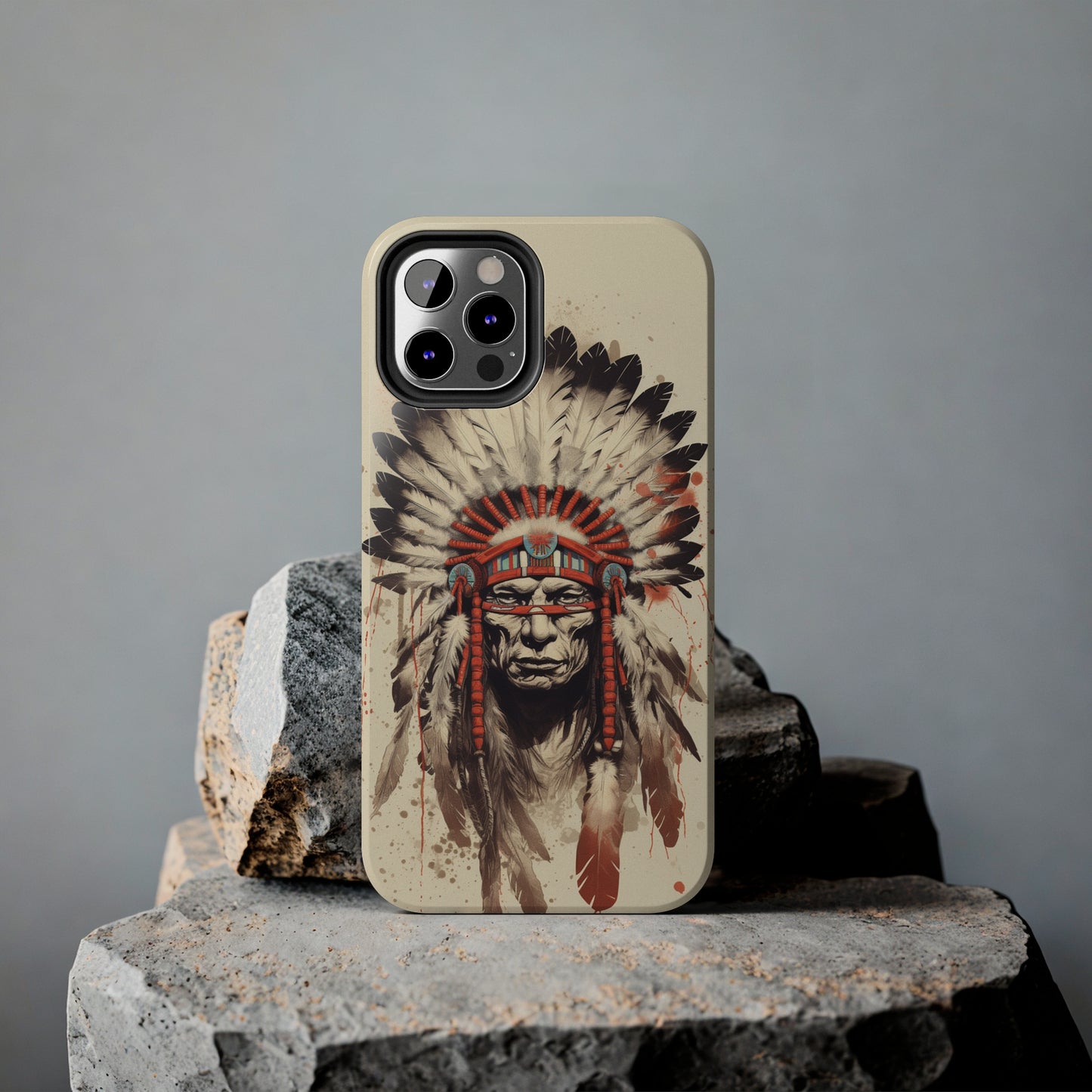 Proud Heritage: Native American Chief Headdress | Iconic Tribal iPhone Case for Models 11 through 14 Pro Max