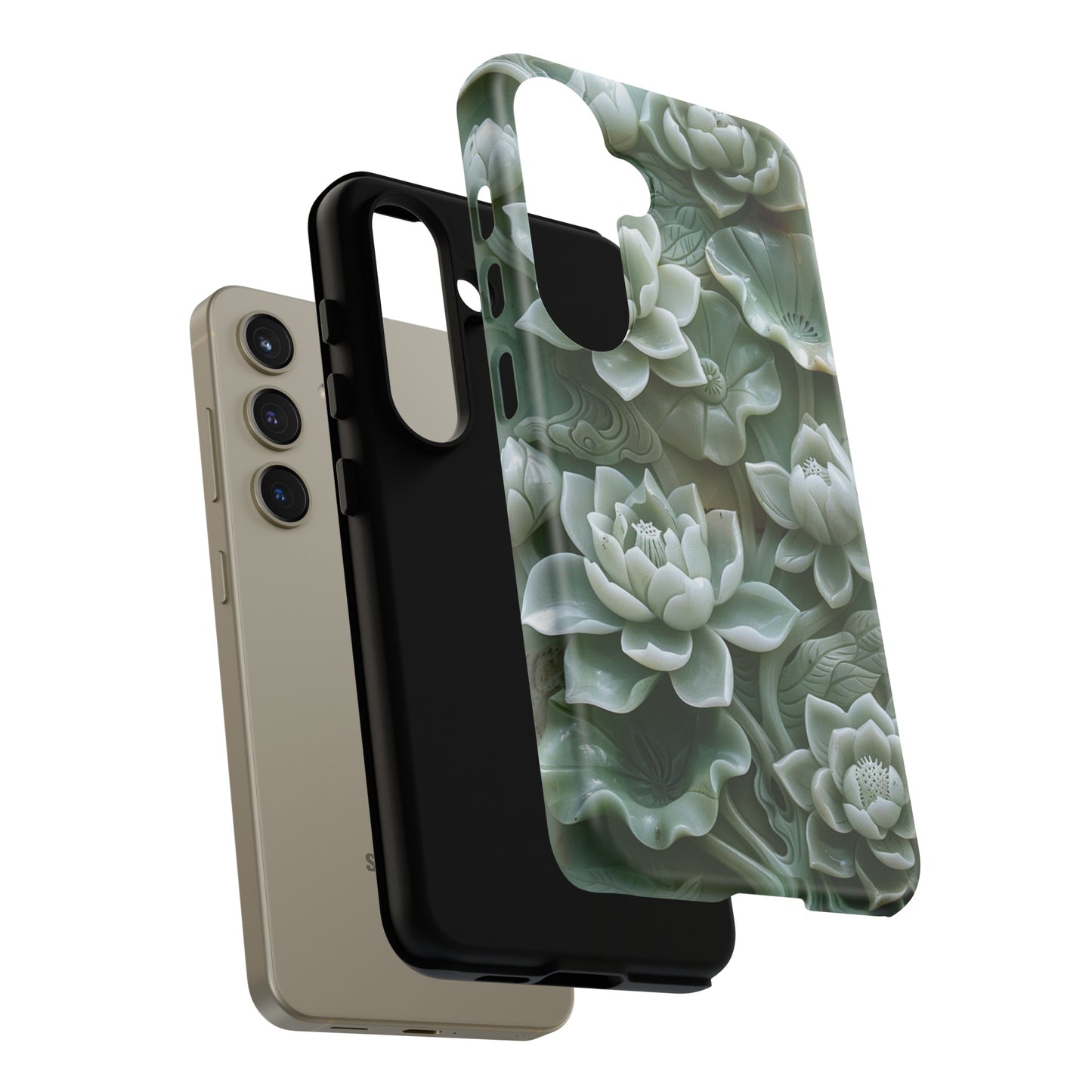 Green Jade Lotus Floral Art Phone Case