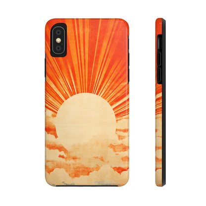 Retro Abstract Sunburst iPhone Case | Embrace the Nostalgic Charm of Artistic Rays