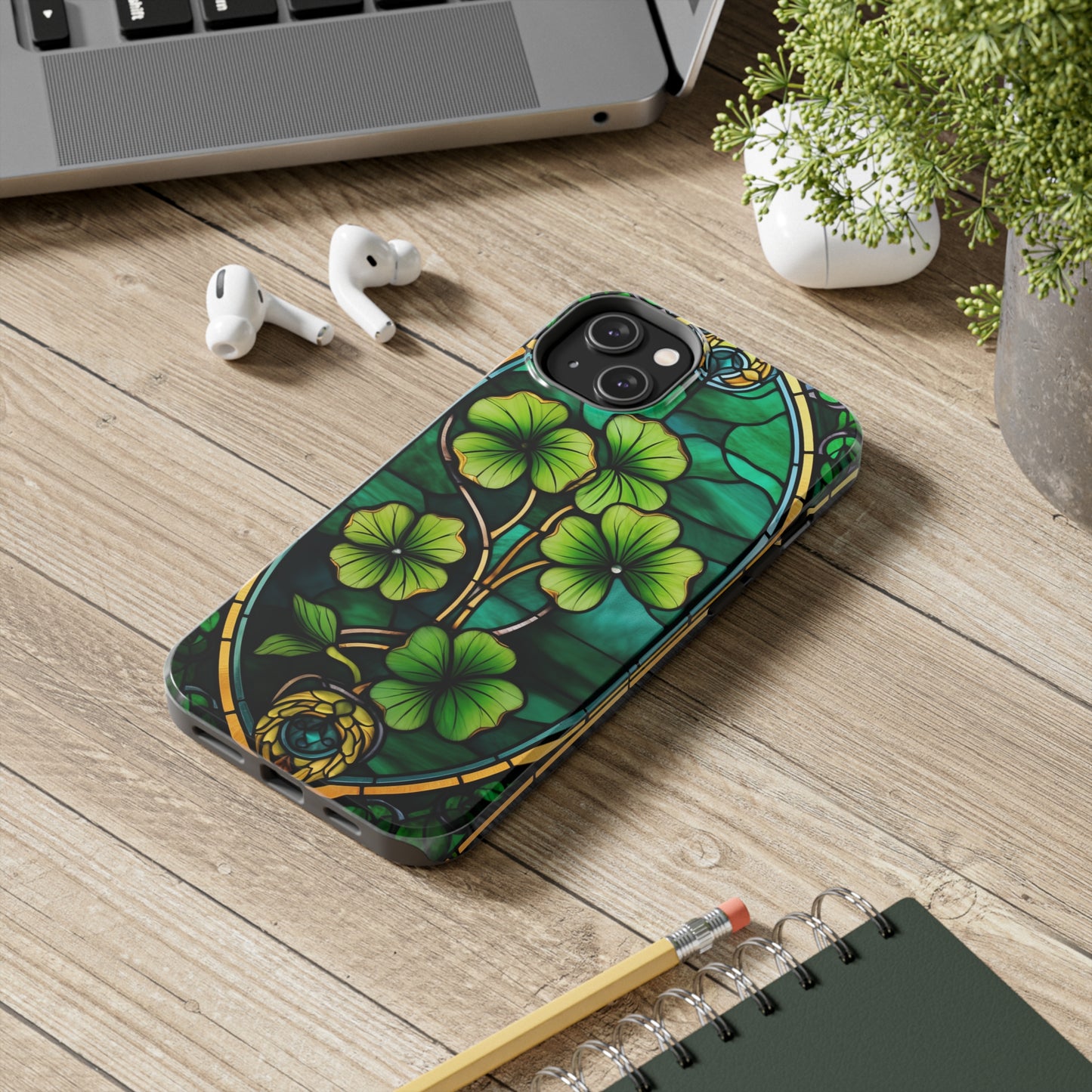 Lucky Charm: Four-Leaf Clover Phone Case | Symbol of Fortune for iPhone Models 11 through 14 Pro Max