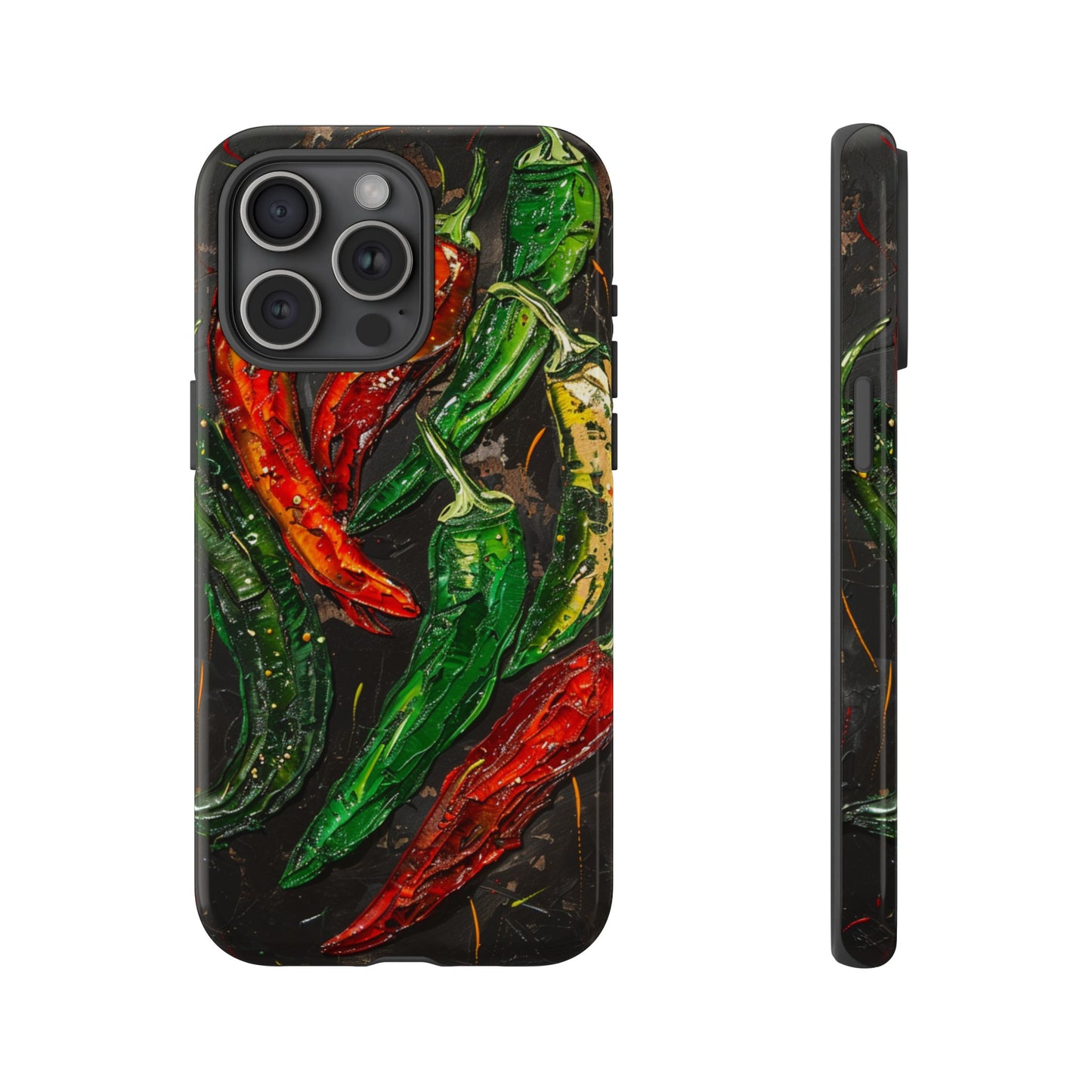 Green and Red Chili Peppers Phone Case