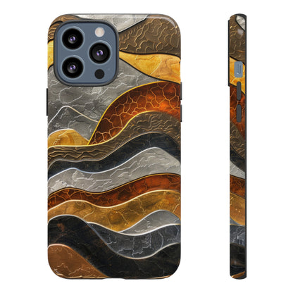 Abstract Gold and Silver Mountain Design Phone Case