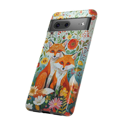 Foxes in the Floral Garden Phone Case