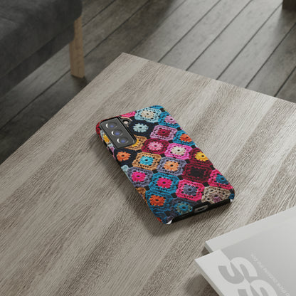 Vintage Floral Crochet Blanket Knit Look Phone Case