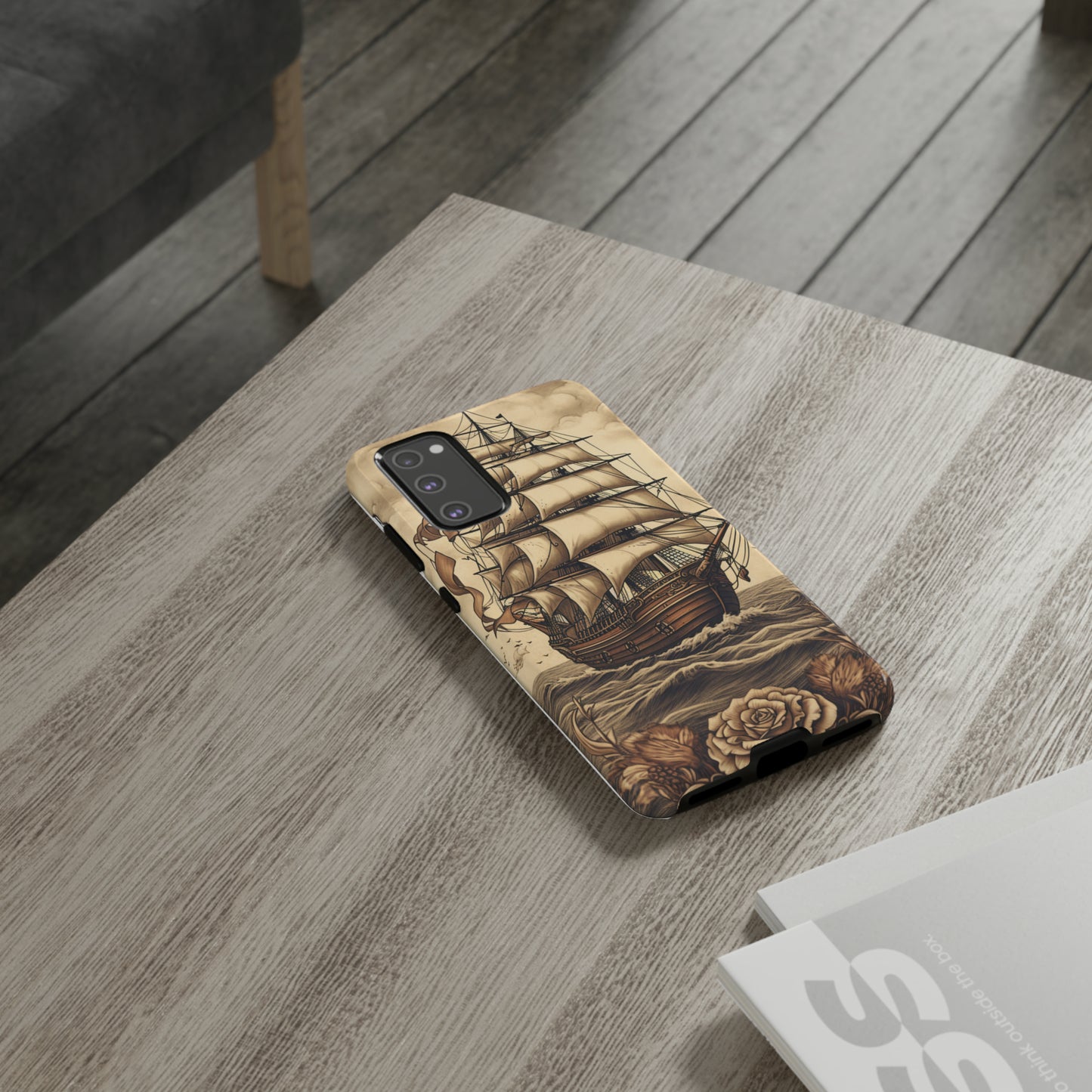 Vintage Tattoo Style Pirate Ship Phone Case