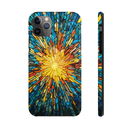 Stained Glass Sunburst Magic | Tough iPhone Case | Embrace Vibrant Style and Reliable Protection