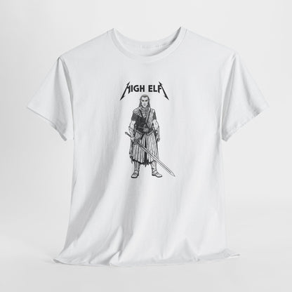High Elf Rock And Roll Fantasy T Shirt Heavy Metal Sword