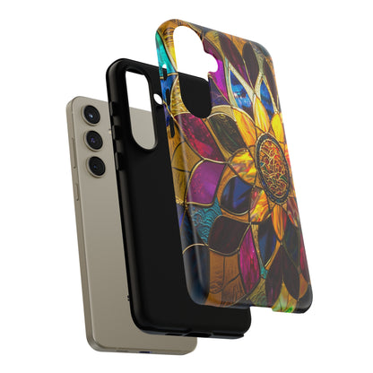 Cosmic Stained Glass Mandala Phone Case