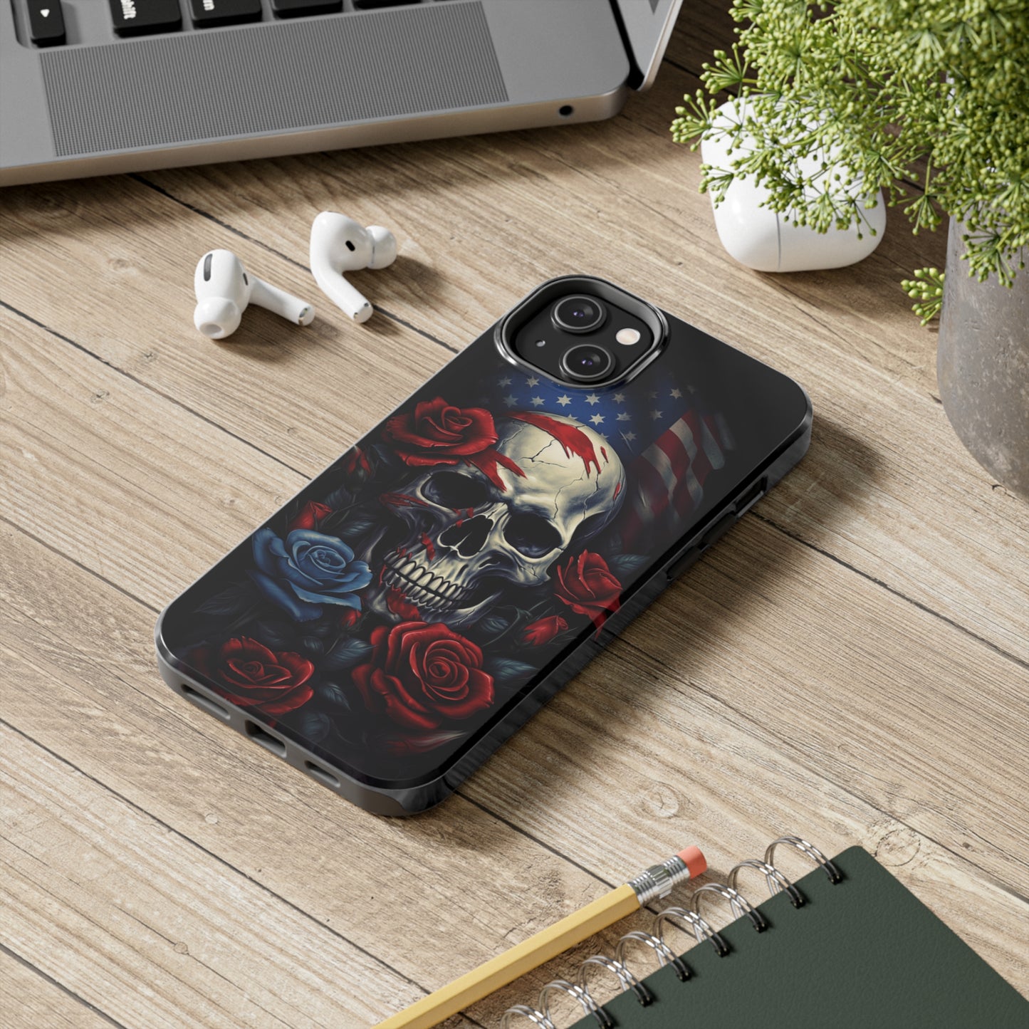 Skull USA Flag iPhone Case | Patriotic Edge with Stylish Protection