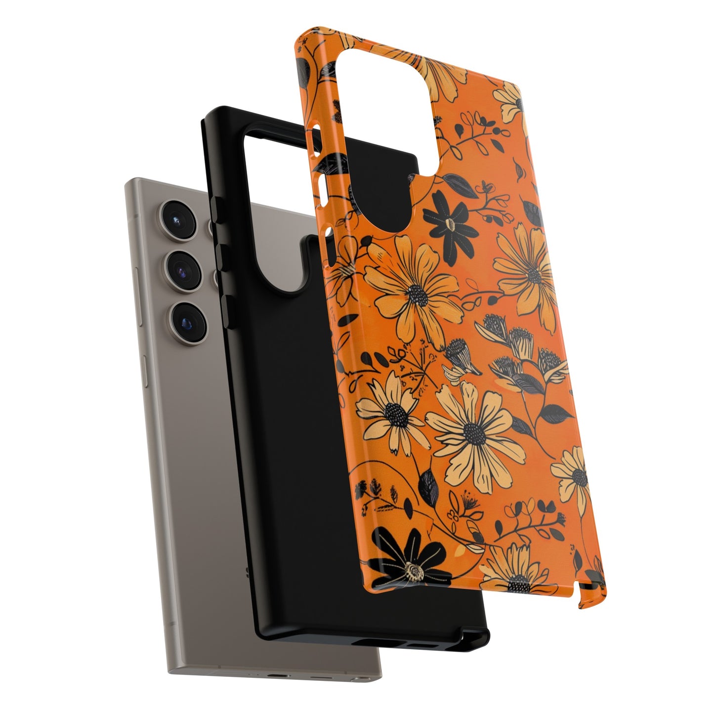 Orange Floral Phone Case Cute Summer Flower Aesthetic