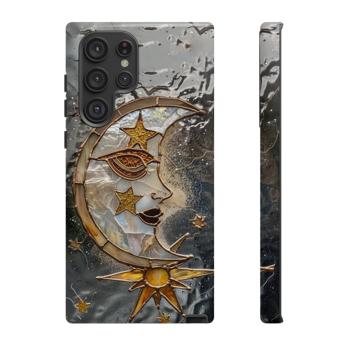 Moon Stars Liquid Glass Starry Night Phone Case