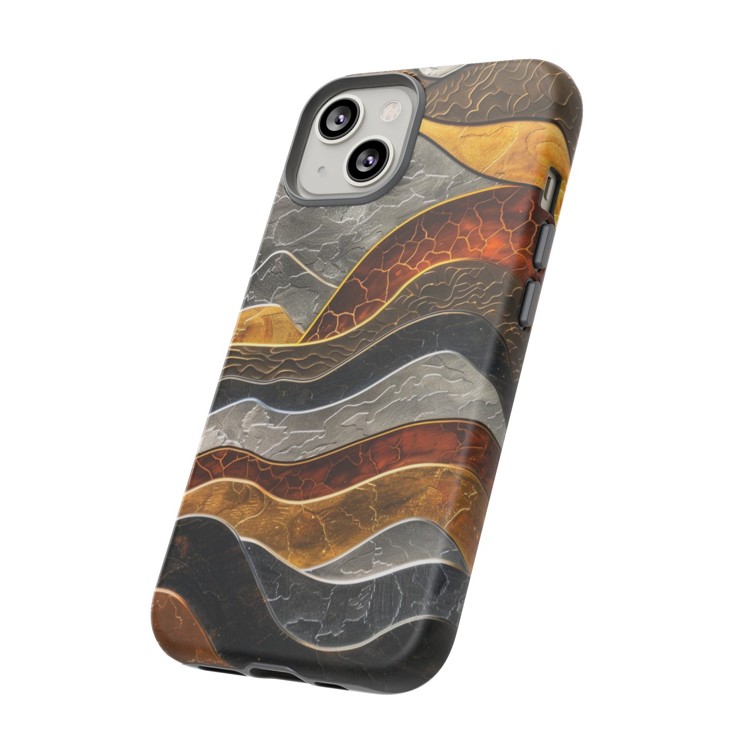 Abstract Gold and Silver Mountain Design Phone Case