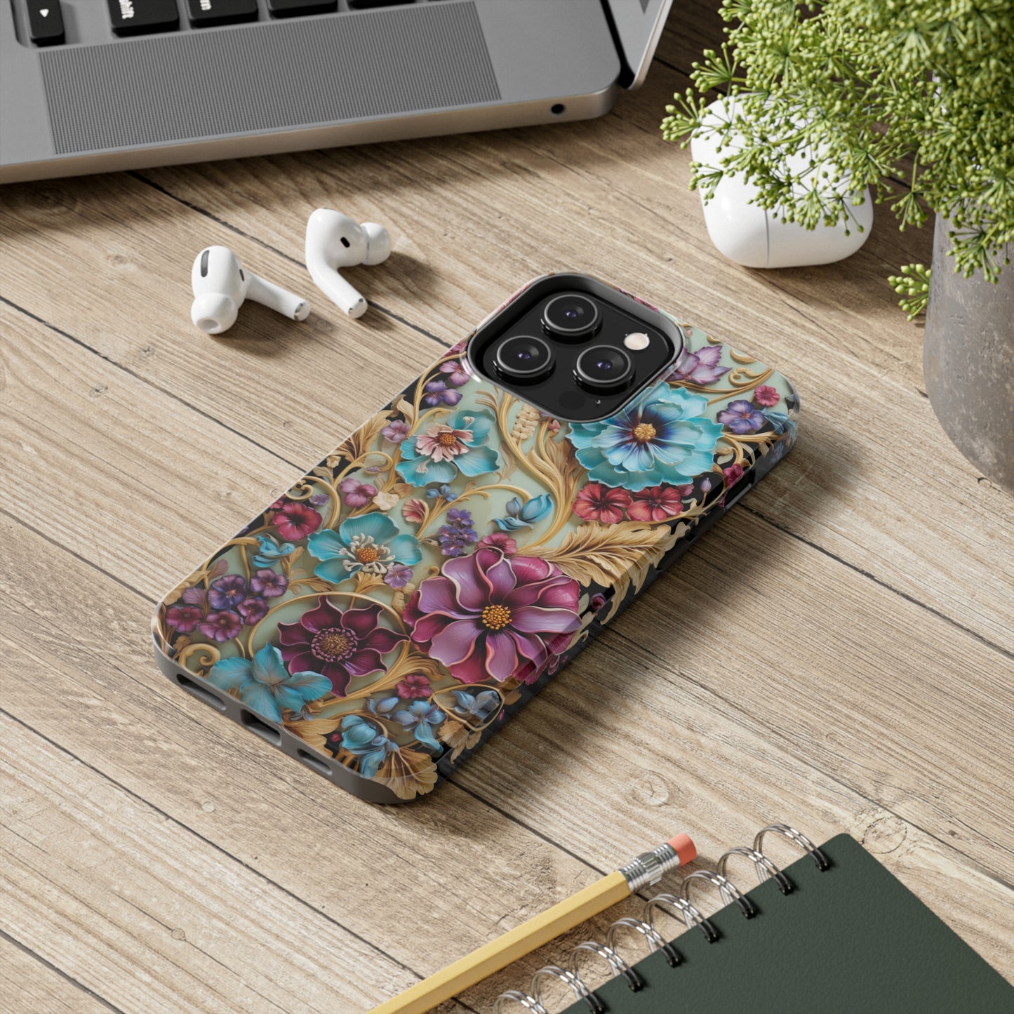 Color Splash Plastic Flower Tough iPhone Case | Vibrant Phone Cover