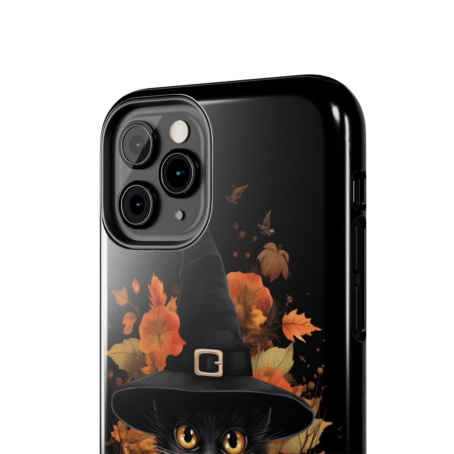 Trick or Treat Delight: Adorable Witch Cat Halloween Celebration | Whimsical iPhone Case