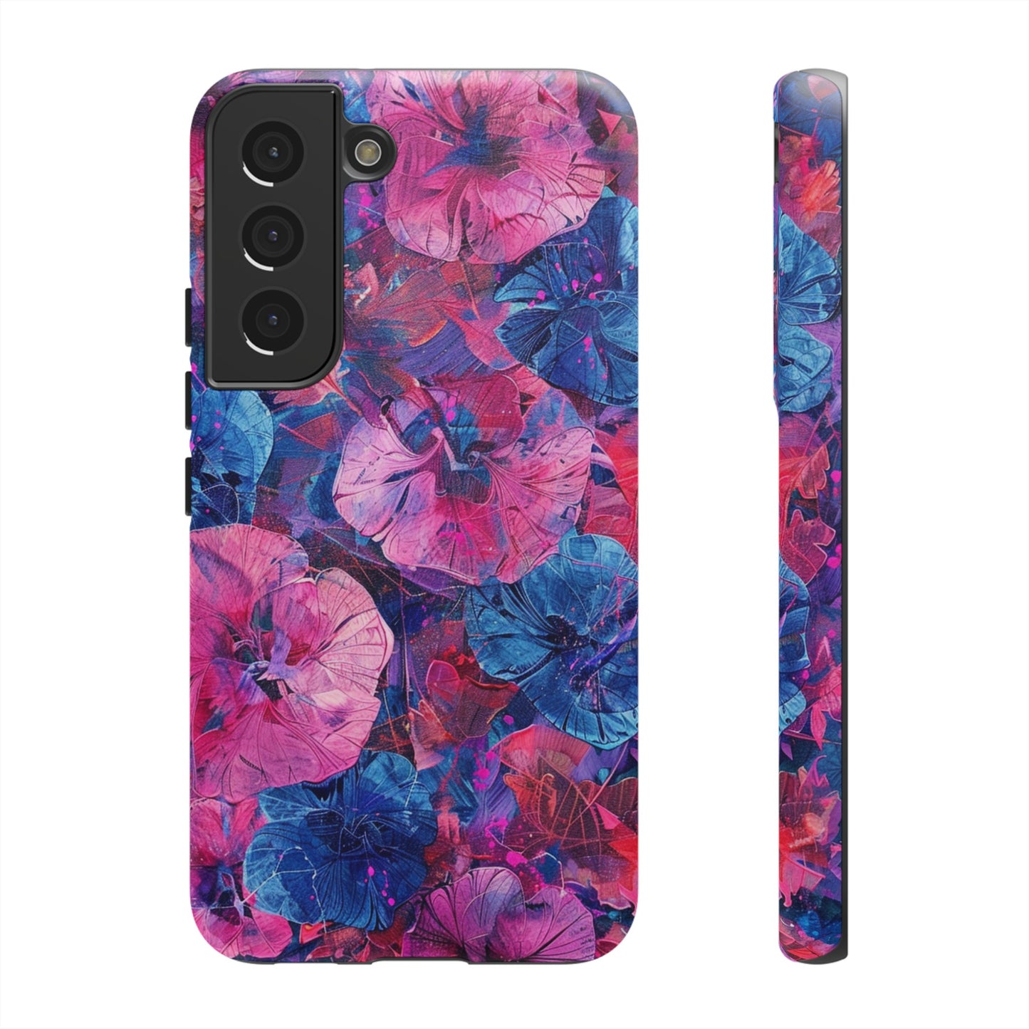 Magenta and Blue Color Floral Explosion Phone Case