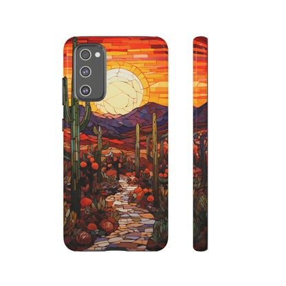 Desert Sunset Cactus Mosaic Tile