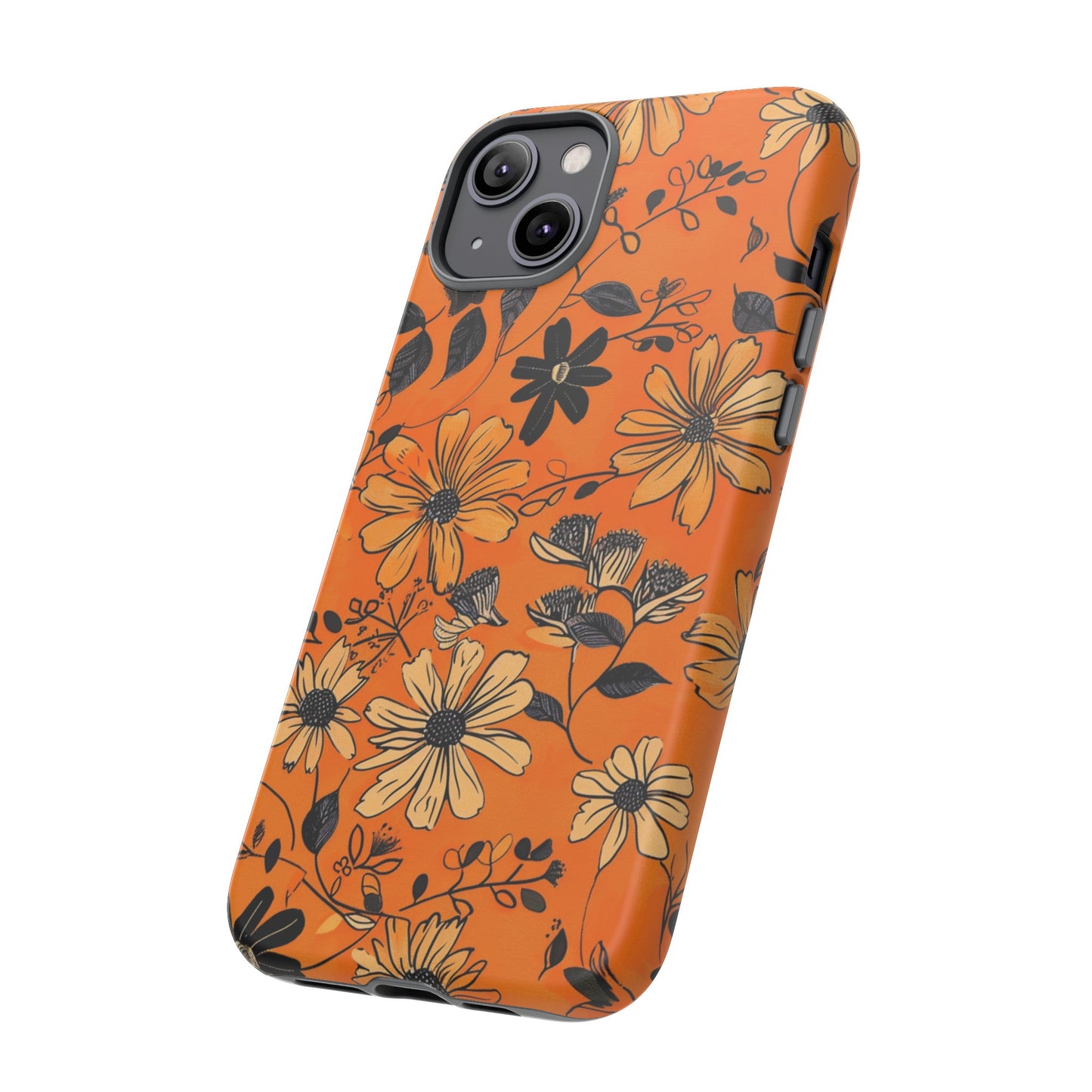 Orange Floral Phone Case Cute Summer Flower Aesthetic